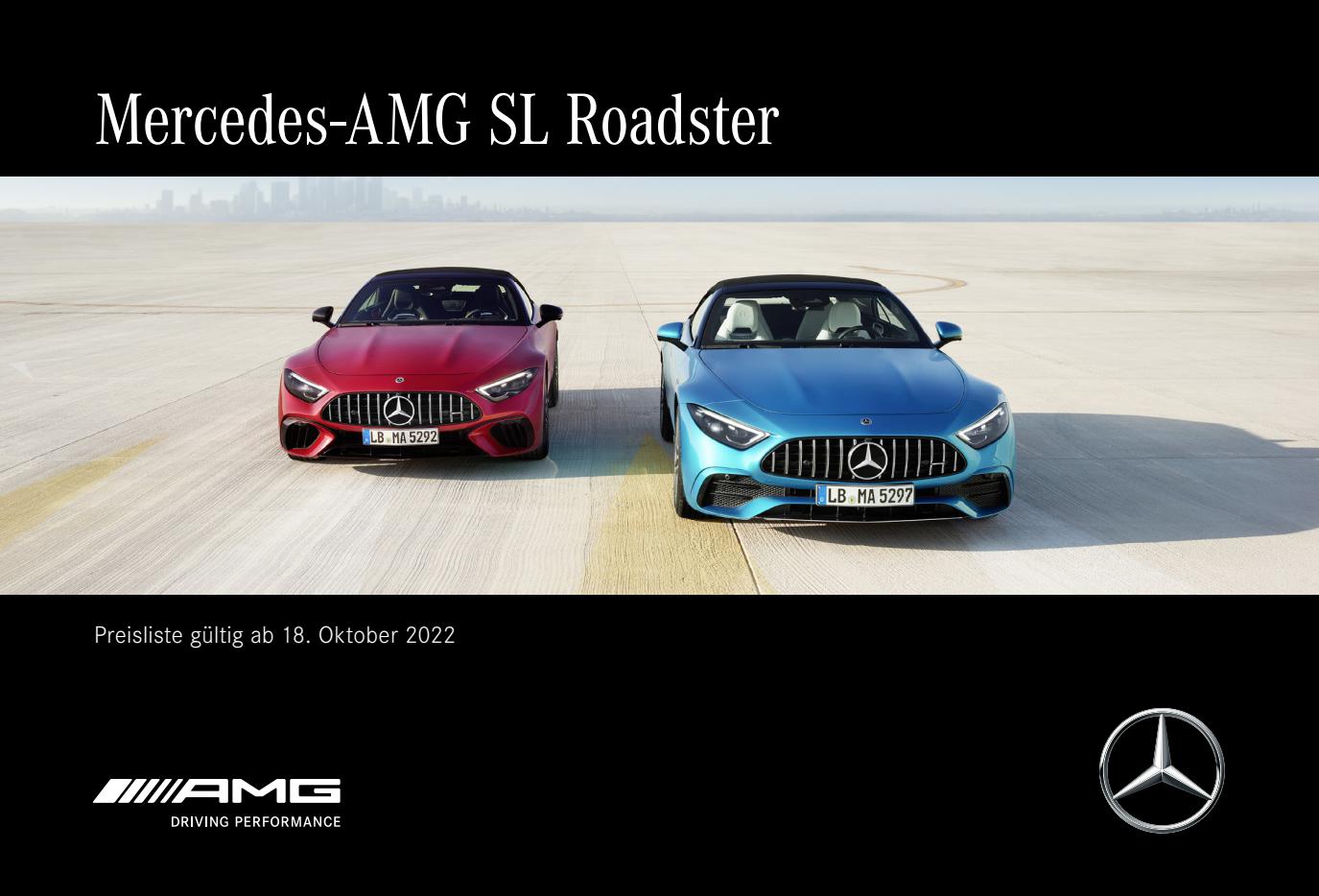 Mercedes-Benz R 232 SL-Klasse AMG Preisliste 10/2022