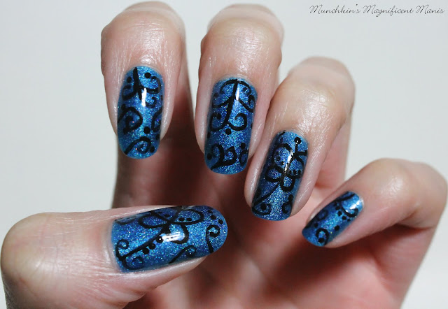 Butterfly and Swirls Nail Design