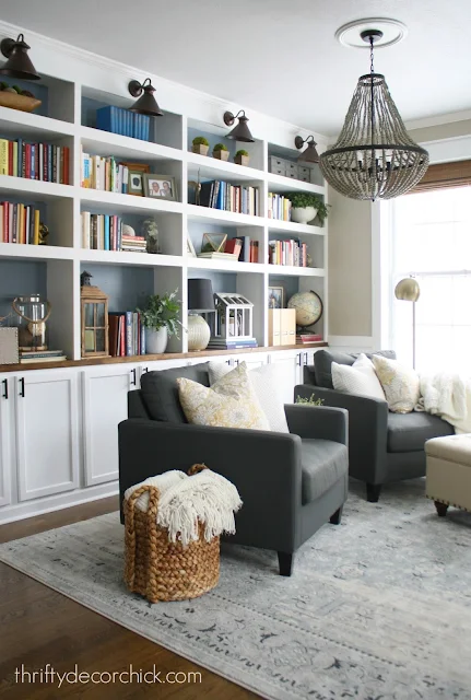 dining room turned library