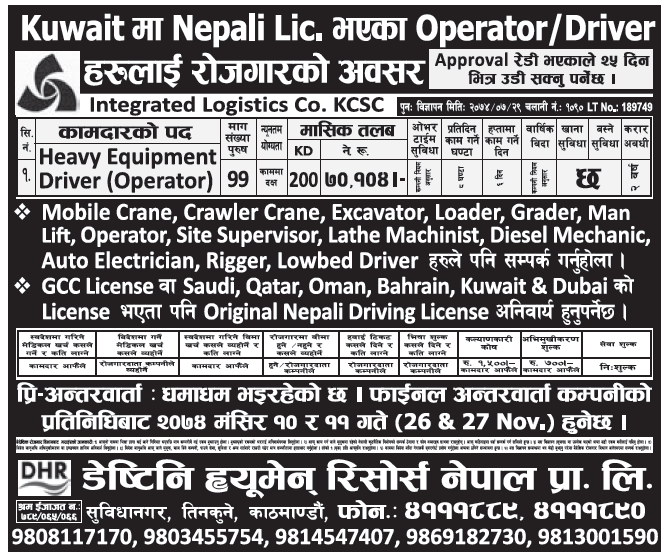 Jobs in Kuwait for Nepali, Salary Rs 70,104