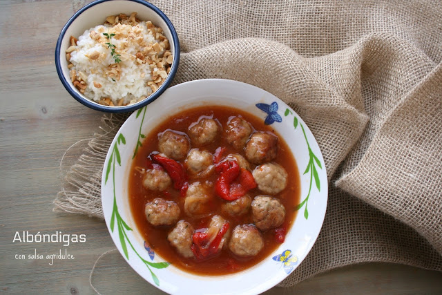 albóndigas, salsa agridulce, albóndigas con salsa agridulce