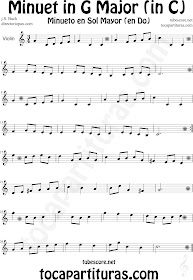 Partitura del Minueto en Do Mayor de Bach para Violín by Minuet in C Major Sheet Music for Violin Music Scores by Bach Music Scores