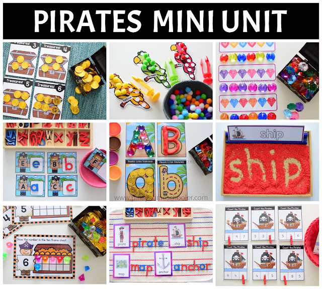 Pirates Preschool Math and Literacy Mini Unit