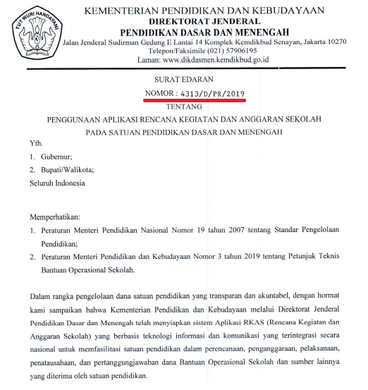 Surat Edaran Dirjen Dikdasmen Tentang Penggunaan Aplikasi E RKAS Dikdasmen  SURAT EDARAN DIRJEN DIKDASMEN TENTANG PENGGUNAAN APLIKASI E RKAS DIKDASMEN 2019/2020 (PLUS LINK DOWNLOAD APLIKASI ERKAS DIKDASMEN TERBARU)