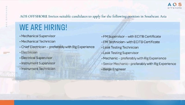 AOS Offshore hiring suitable applicants