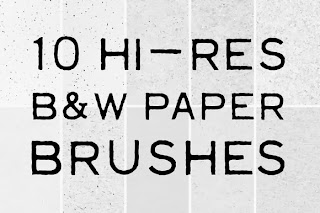 Free Download 10 Hi-Res B&W Paper Brushes