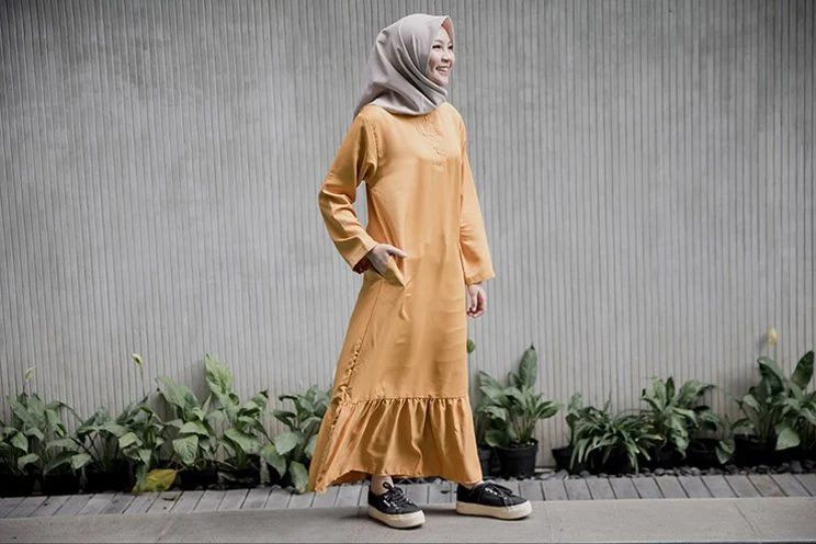 35 Model Baju Gamis Terbaru Yang Modern Kekinian Updated - Model baju gamis muslim
