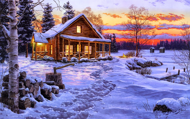 Winter House Wallpaper