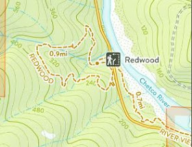 Map of the Redwood Nature Trail, Loeb State Park