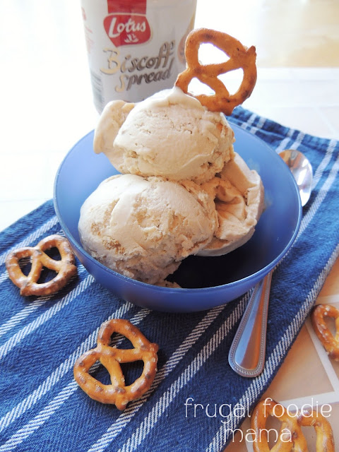 You are going to love the sweet & salty combo in this creamy, no ice cream maker required Biscoff Pretzel Crunch Ice Cream.