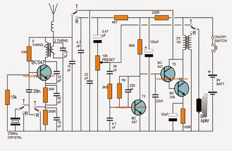 Walkie Talkie Circuit Diagram - How To Wind The Antenna Coil - Walkie Talkie Circuit Diagram