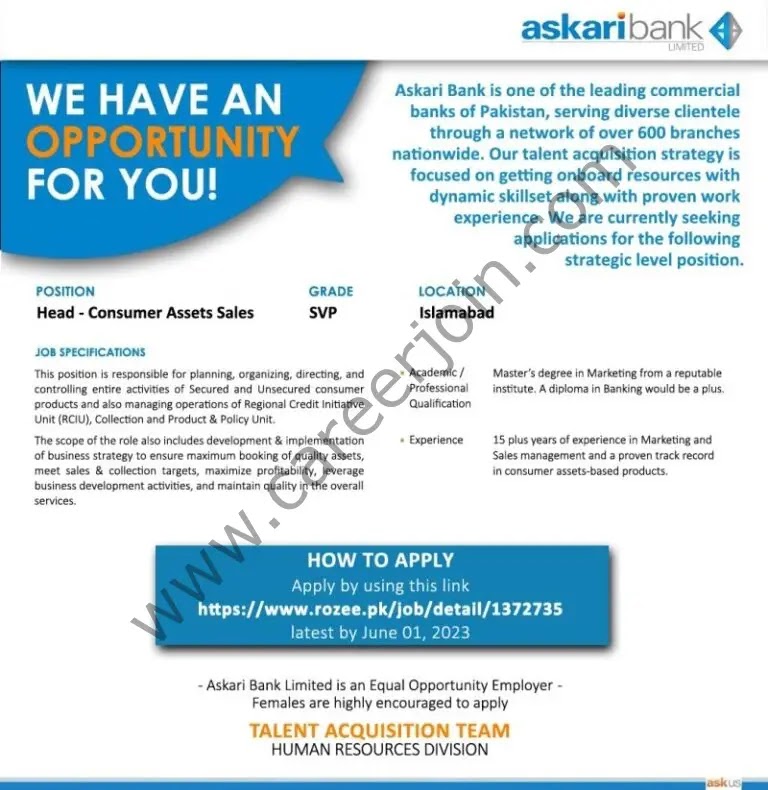 Jobs in Askari Bank Ltd
