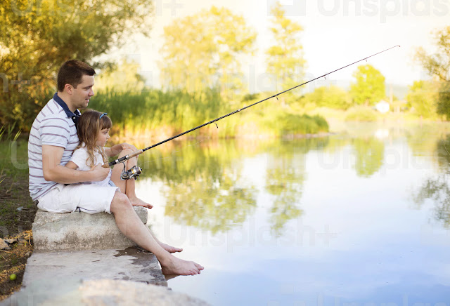 child fishing