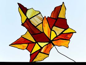 Autumn Stained Glass Maple Leaf by Jeanne Selep