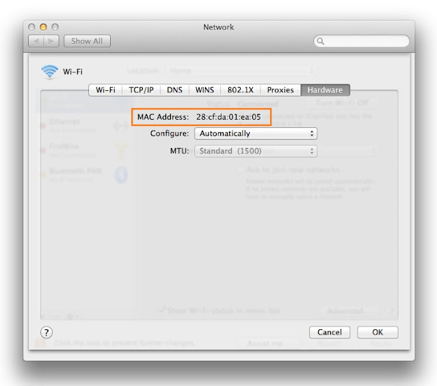 MAC Address in MackBook