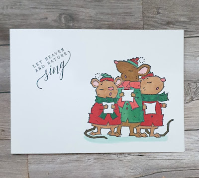 Caroling mice stampin up simple stamping easy cute Christmas card