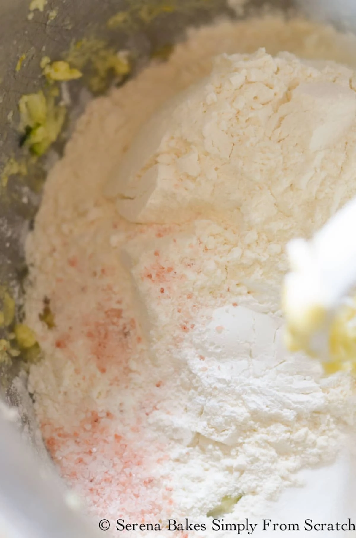 All- Purpose Flour, Salt, Baking Powder, and Baking Soda added to Lemon Zucchini Bread batter.