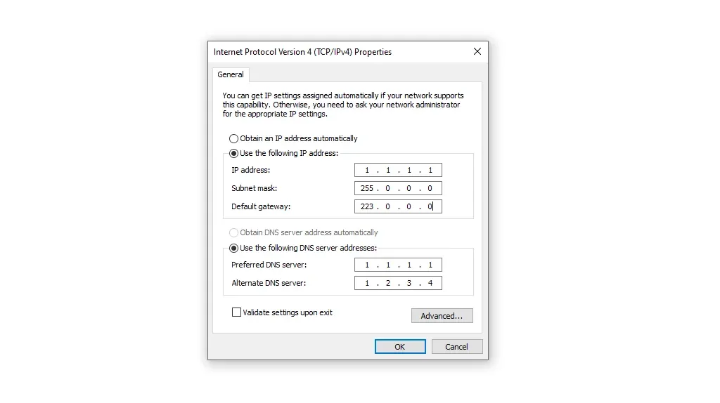 Assign a Static IP Address in Windows 11