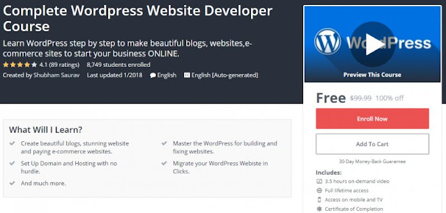 [100% Off] Complete Wordpress Website Developer Course| Worth 99,99$