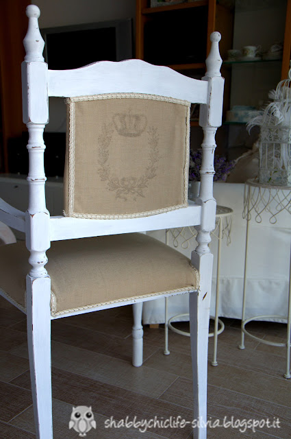 Poltroncina prima e dopo Shabby Chic