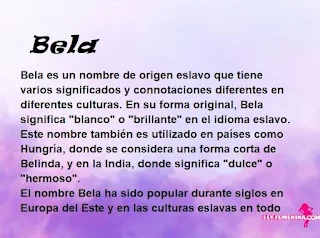 significado del nombre Bela