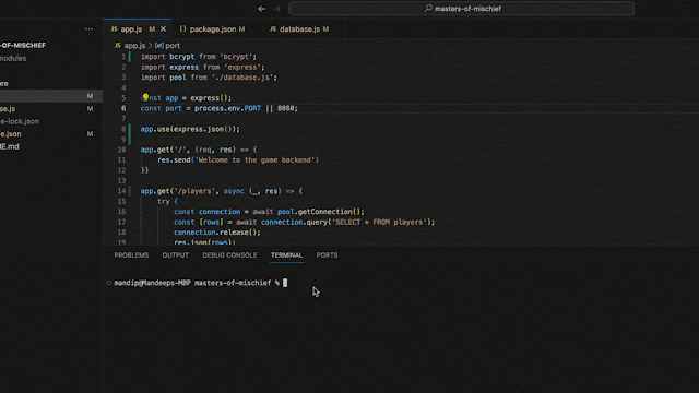 GIF playback of full API testing