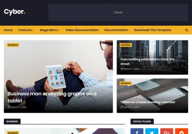 Cyber Responsive Blogger Template
