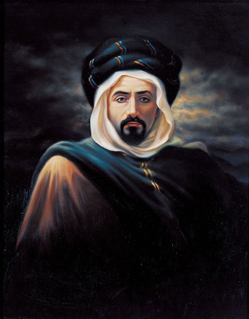 Portrait Cheikh El Mokrani - Hocine Ziani - huile sur toile