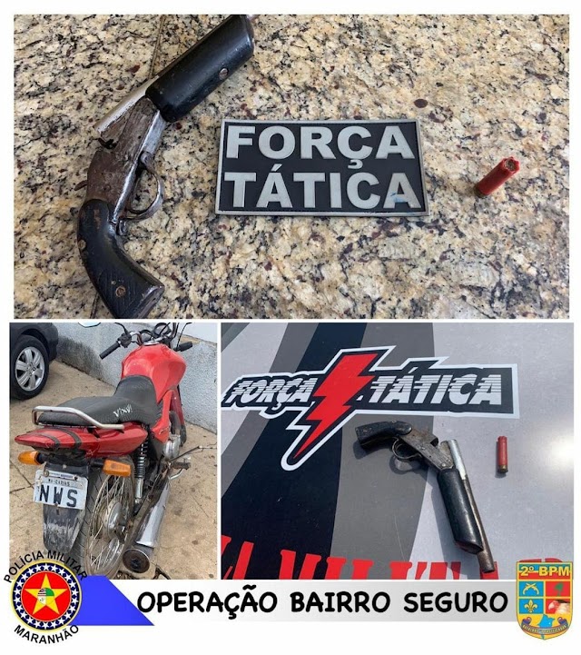 ⚡🚨POLÍCIA MILITAR APREENDE ARMA DE FOGO DURANTE OPERAÇÃO BAIRRO SEGURO EM CAXIAS-MA🚔👮‍♂️