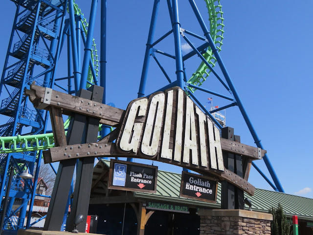 Goliath Ride Entrance Sign Six Flags New England