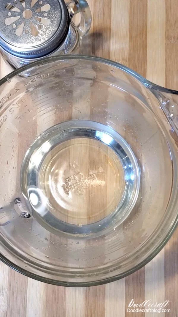 See how clear the mixture becomes!?   To the untrained eye, it looks just like water.   I love that there is no added dyes or colorants in this drink.