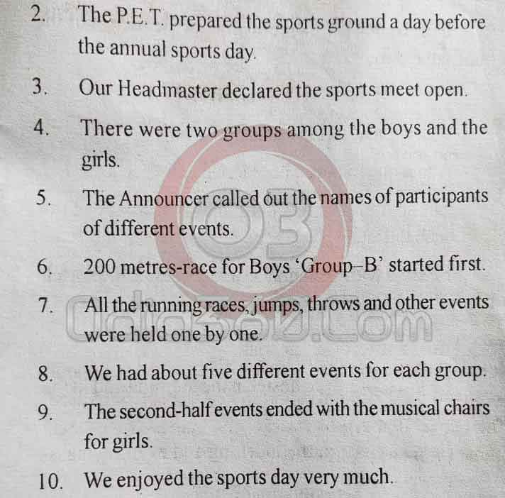 The Sports day at your school - 10 Lines Essay in English Language for Juniors