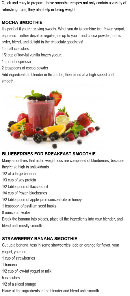 Breakfast smoothie recipes for weight loss