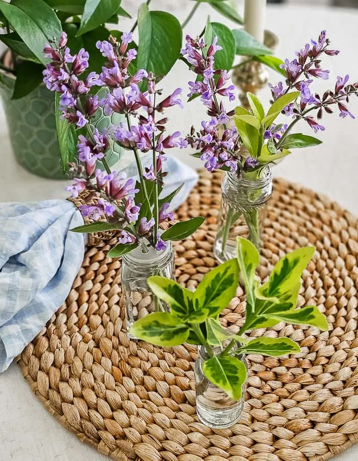 glass spice jars as vases