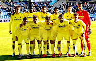 VILLARREAL C. F. - Villarreal, Castellón, España - Temporada 2015-16 - Pina, Eric Bially, Víctor Ruiz, Samuel, Adrián y Alphonse Areola; Matías Nahuel, Jonathan Dos Santos, Manu Trigueros, Mario Gaspar y Samu Castillejo - GETAFE C. F. 2 (Lafita y Álvaro Vázquez) VILLARREAL C. F. 0 - 29/11/2015 - Liga de 1ª División, jornada 13 - Getafe, Madrid, Coliseum Alfonso Pérez