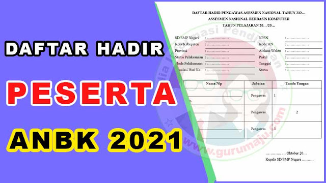 Daftar Hadir Peserta ANBK / AKM 2021 Format Word