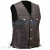 Leather Motorcycle Vest with Buffalo Nickel Snaps for $122.91