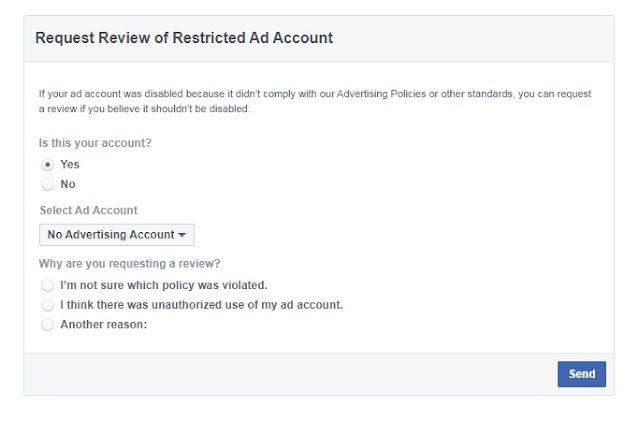 Request Review of Restricted Ad Account