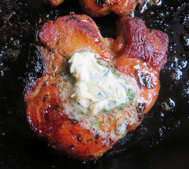 Herbed Pork Chops with Garlic Butter