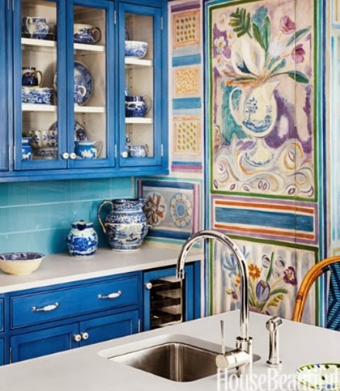 Desain Warna Dapur Berwarna Biru