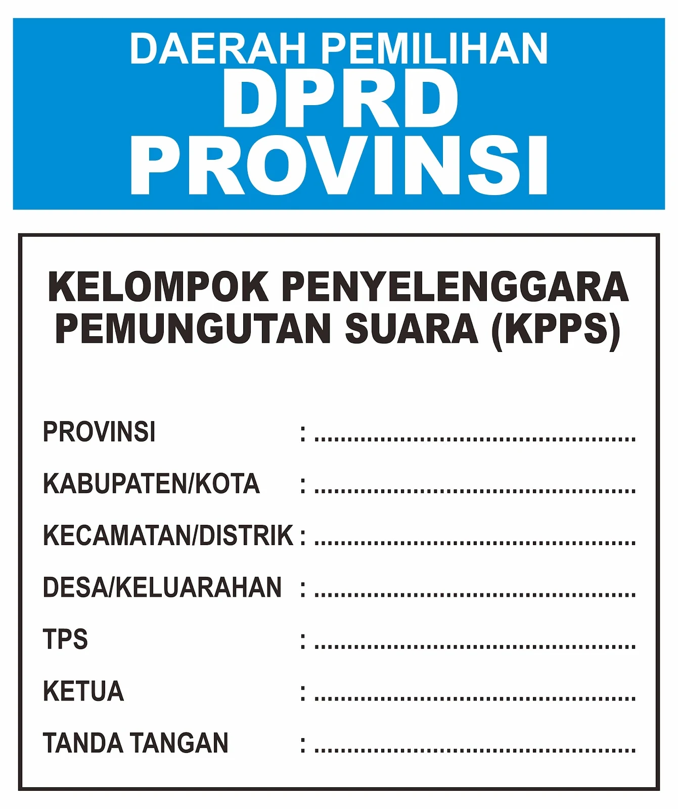 Kertas Surat Suara DPRD Provinsi