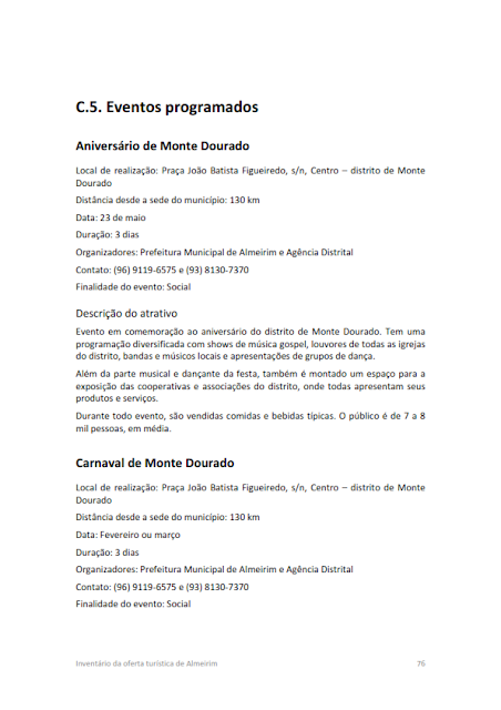 INVENTÁRIO DA OFERTA TURÍSTICA HIERARQUIZAÇÃO DE ATRATIVOS DIAGNÓSTICO DA INFRAESTRUTURA DE TURISMO RELATÓRIO DE OPORTUNIDADES DE NEGÓCIOS 2014.1. -  C.1.  Atrativos naturais