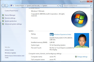 Buat Fotomu Nampang di System Properties Windows 7