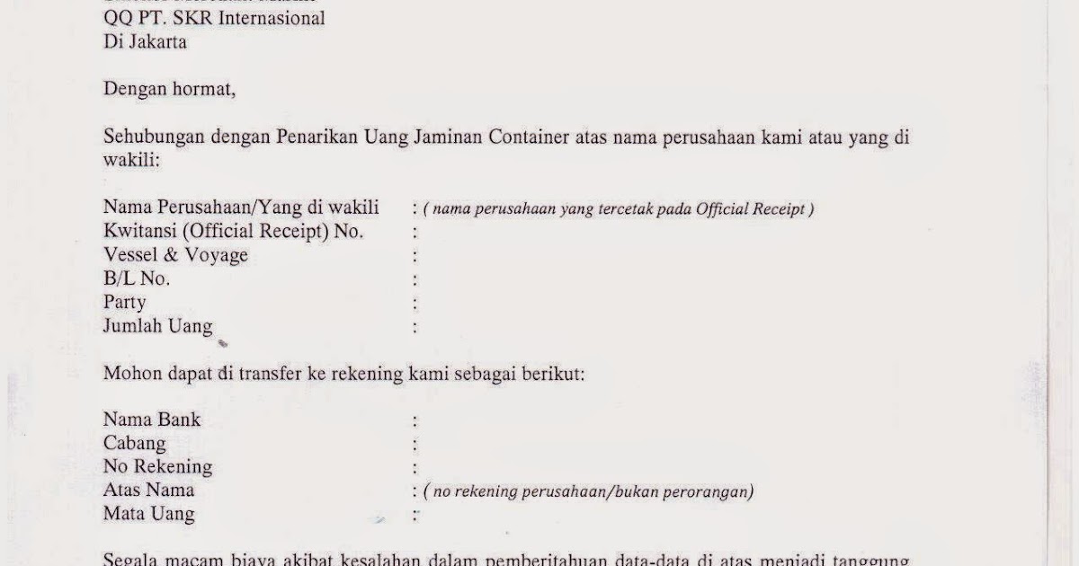 Contoh Surat Kuasa Jaminan - Contoh Two