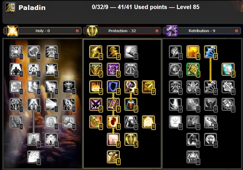 Paladin PvE Protection Tank Talent Tree Cataclysm 4.3.4 - Talent Guide |WoW - Best PVP/PVE ...
