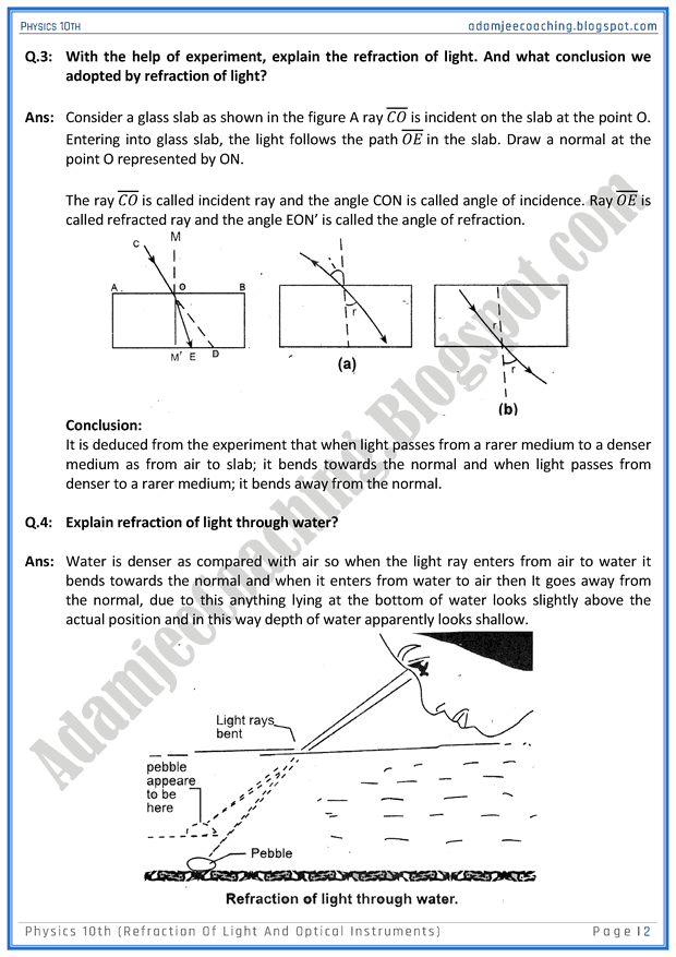 refraction-of-light-and-optical-instruments-question-answers-physics-10th