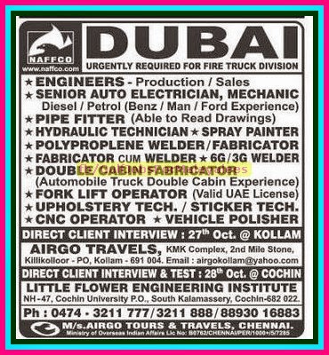 NAFFCO Dubai Urgent Job Vacancies