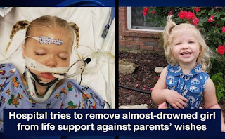 Hospital tries to remove almost-drowned girl from life support against parents’ wishes