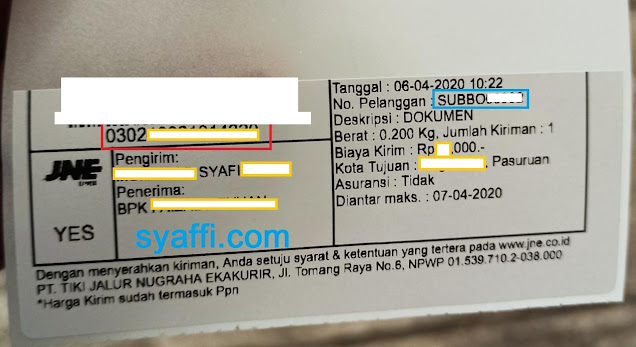 Cek Nomor Resi JNE terbaru - cek resi jne