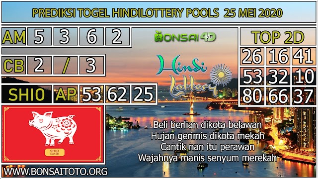 PREDIKSI TOGEL HINDILOTTERY POOLS 25 MEI 2020